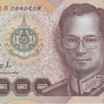 The difference of 1,000 Baht circulated in 1999 and in 2000